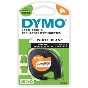 DYMO Letratag iron-on tape.