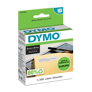 Dymo Label Return 25 x 54 permanent white mm, 500 pcs.