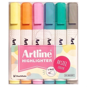 Artline Highlighter 660 Pastel 6-Pack