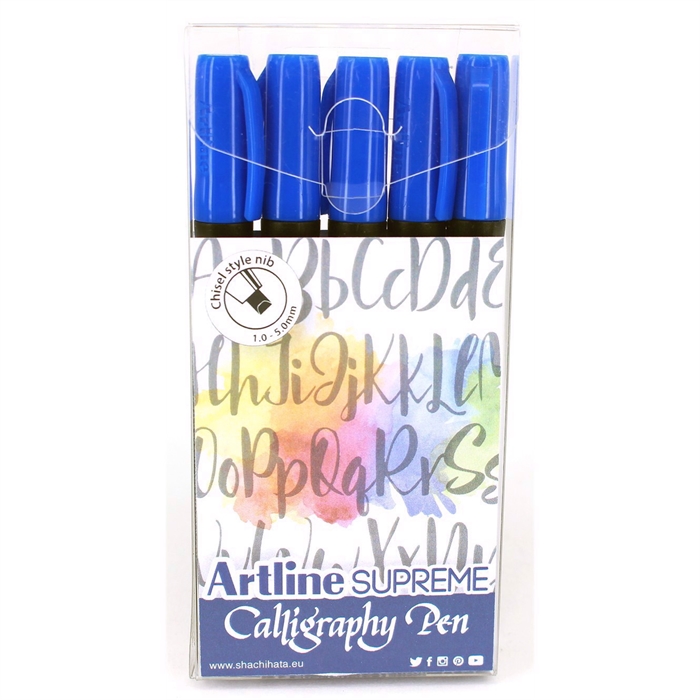 Artline Supreme Calligraphy Pen 5 - blue set.