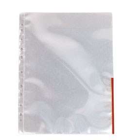 Esselte Signal Pocket 105my PP crystal clear A4 TAB red (100)