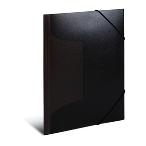 HERMA 3-flap elastic folder PP A3 transparent black