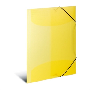 HERMA 3-flap elastic folder PP A3 transparent yellow
