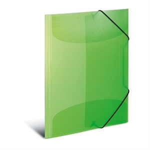 HERMA 3-flap elastic folder PP A3 transparent green