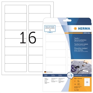 HERMA name/textile label removable 88.9 x 33.8 white mm, 160 pcs.
