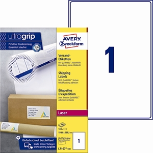 Avery L7167-100 Shipping Labels 199.6 x 289.1 mm QP+UG mm, 1 piece.