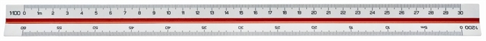 Linex triangular scale 312 30cm red/green