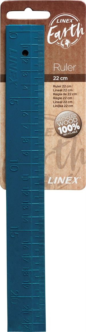 Linex earth ruler blue 22 cm