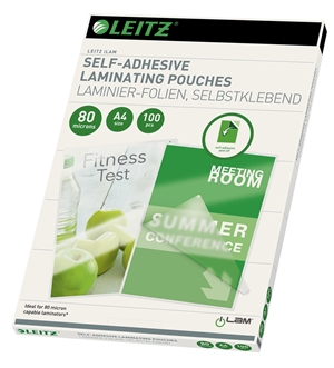 Leitz Self-Adhesive Laminating Pouch 80 microns A4 (100)