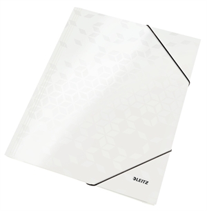 Leitz 3-flap elastic folder WOW A4 pearl white