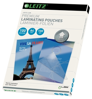 Leitz Laminating Pouch UDT Gloss 100mic A4(100)