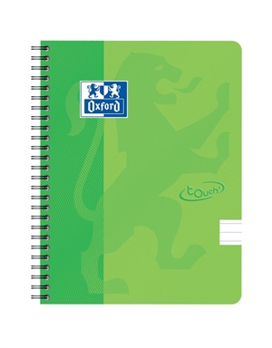 Oxford Touch notebook A5+ lined 70 sheets 90g green.