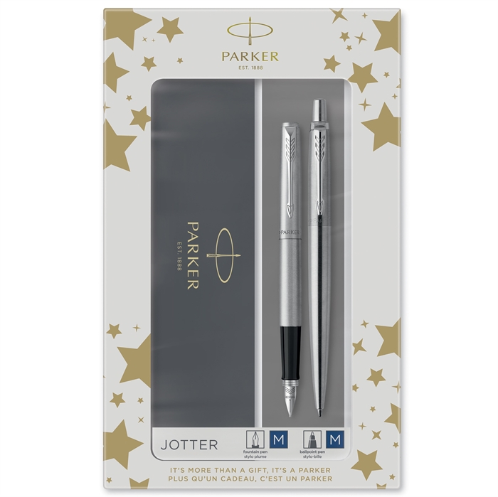 Parker Duoset Jotter CT ballpoint pen+fountain pen silver