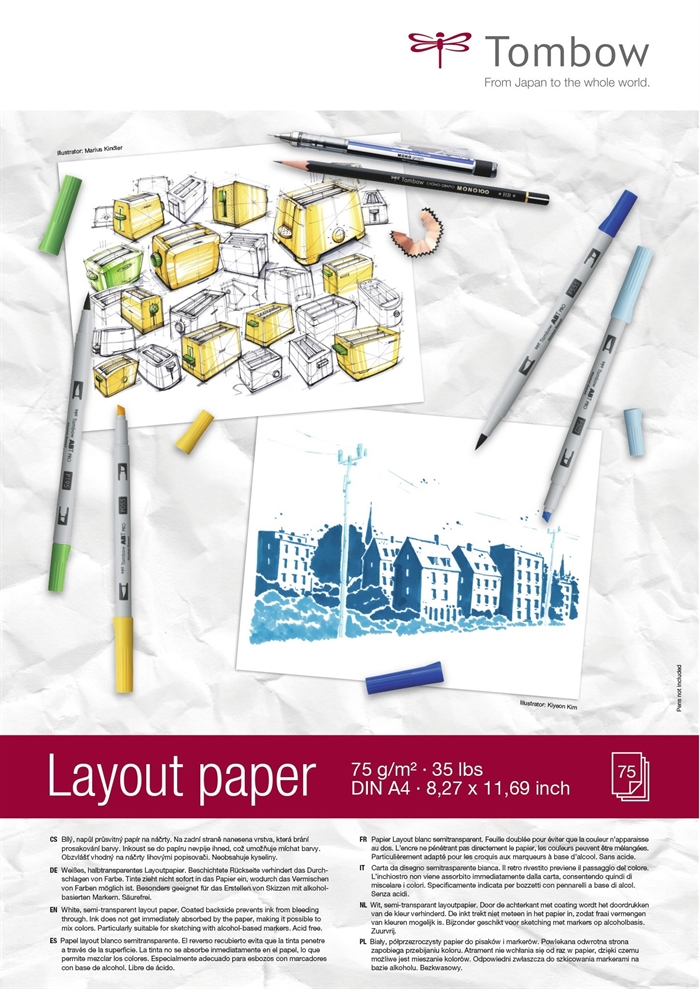 Tombow Layout pad A4 75g 75 sheets