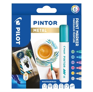 Pilot Marker Pintor Medium Metal Mix 1.4 pack (6)