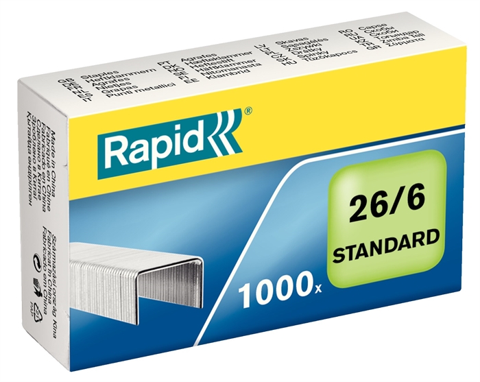 Rapid Staples 26/6 standard galvanized (1000)