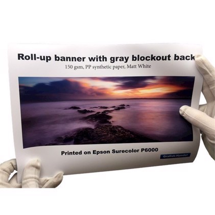 Roll-up banner with "Blocker"