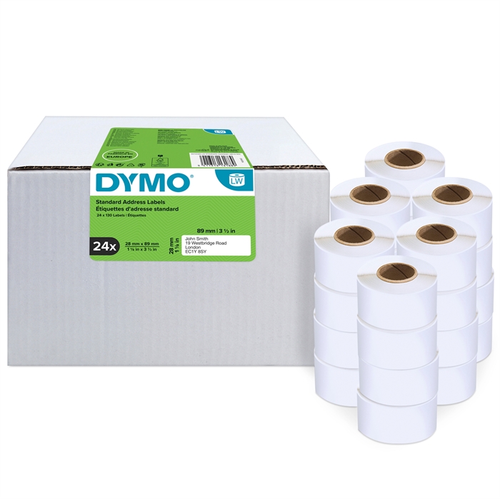 Dymo Label Addressing 28 x 89 permanent white mm, 24 pcs.