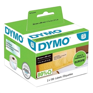 Dymo Label Addressing 36 x 89 permanent transparent mm, 260 pcs.