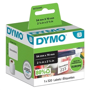 Dymo Label Multipurpose 54 x 70 permanent white (320 pcs).