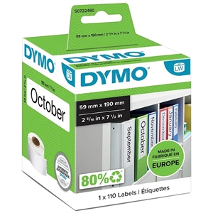 Dymo Labels for binders 59 x 190 mm white, 110 pcs.