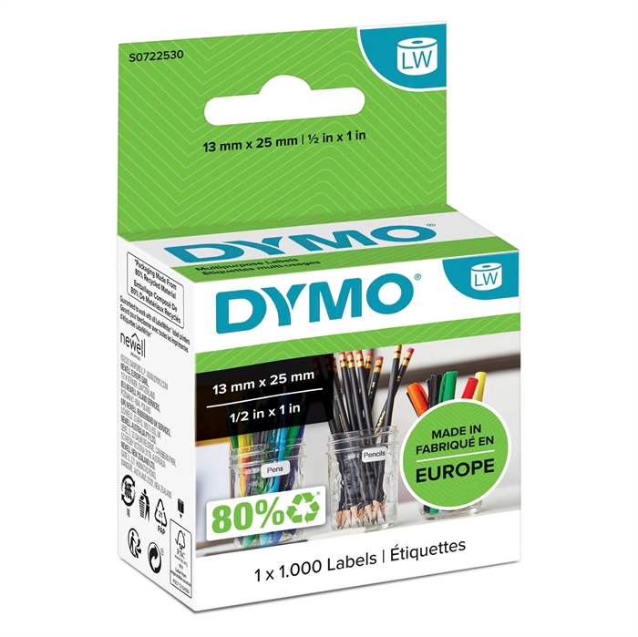 Dymo Label Multi 25 x 13 double removable white (100 pcs).