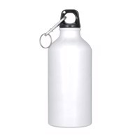 Aluminium Water Bottle 500 ml / 17oz - White With one top