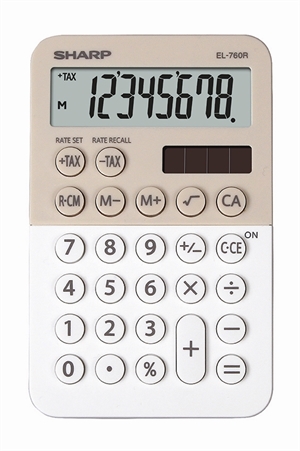 Sharp Desktop Calculator EL-760R, white-cappuccino.