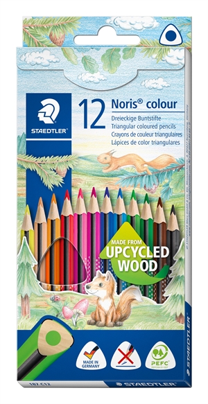 Staedtler Colored Pencil Noris Upcycled Wood triangular (12)