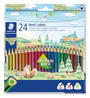 Staedtler Noris Upcycled Wood Triangle Colored Pencils (24)