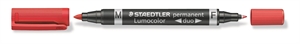 Staedtler Marker Lumocolor Duo Perm 0.6-1.5mm red