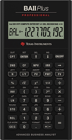 Texas Instruments BAII Plus Pro financial calculator uk manual