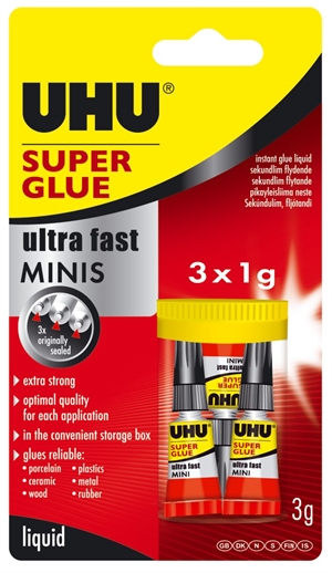 UHU Instant glue super mini 3x1g