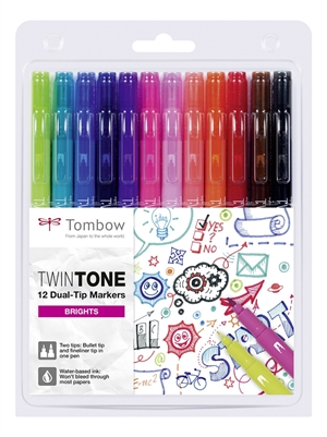 Tombow Marker TwinTone bright 0.3/0.8 (12)