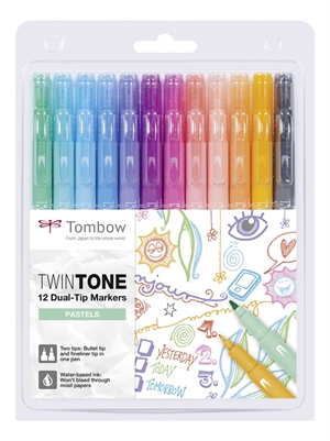 Tombow Marker TwinTone pastel 0.3/0.8 (12)