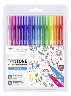 Tombow Marker TwinTone Rainbow 0.3/0.8 (12)