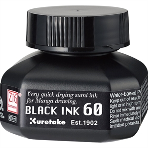 ZIG Cartoonist Black Ink 60 is a black ink.